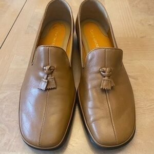 Tan color leather loafers